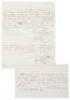 Two manuscript documents pertaining to a bet between Samuel Brannan and H.C. Downing on the outcome of the 1868 Presidential election, one of them signed by Brannan