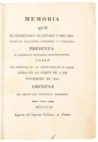 Memoria que el secretario de estado y del despacho de relaciones exteriores e interiores presenta al soberano Congreso constituyente: Sobre los negocios de la Secretaría de su cargo leída en la sesión de 8 noviembre de 1823. Impresa de orden del sobera