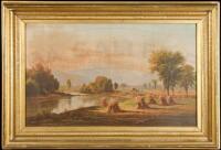 [Chromolithograph after Benjamin Champney of harvest time in New England]