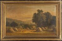 [Chromolithograph after Benjamin Champney of haying in New England]