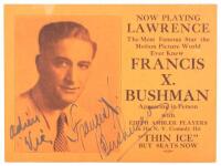 Theater handbill signed by Francis X. Bushman