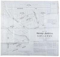 Map of Harvey's Addition to Loyalton, Sierra Co., Cal. By Geo. F. Taylor. Feb. 1903. 1 Inch = 60 feet