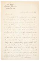 Letter from P.T. Barnum discussing a biographical sketch that had been requested