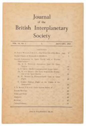 Journal of the British Interplanetary Society, No. 50, January 1953