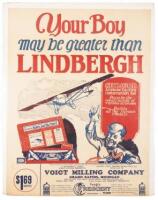 Your Boy may be greater than Lindbergh: Seymour Airplane Factory construction set... Builds all the famous models