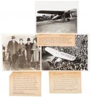 Three vintage news photographs of Amelia Earhart & her airplanes
