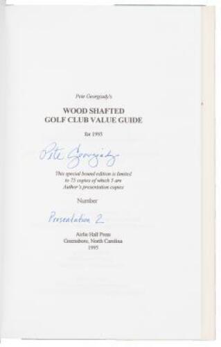 Three limited edition reference books on early golf clubs