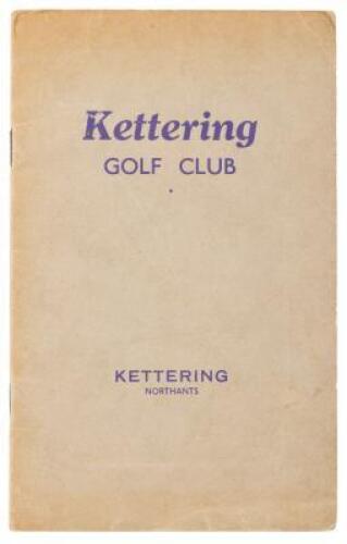 Kettering Golf Club Official Handbook