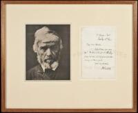 Autograph Letter Signed, with photogravure portrait