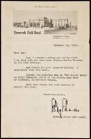Typed letter, signed