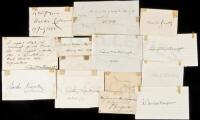 Group of 14 autograph signatures of noted literary figures