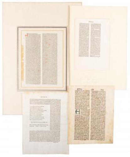 Four leaves from books printed in the 15th century
