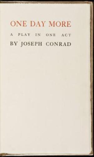 One Day More: A Play in One Act