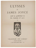 Publisher's printed announcement for the publication of the first edition of Ulysses by James Joyce