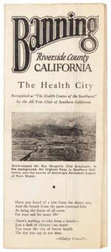 Map of Banning California Compiled and Drawn for the Banning Chamber of Commerce