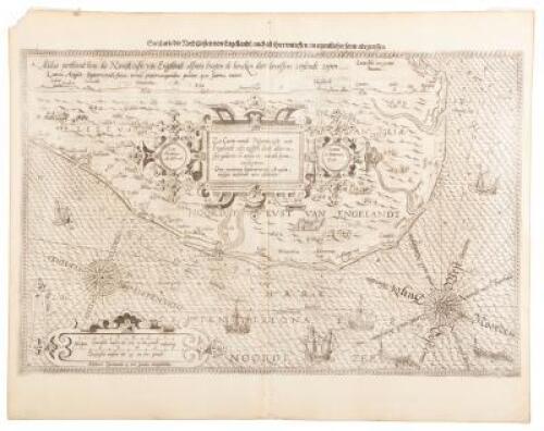 Zee Caerte vande Noordt Custe van Engelandt, alsoe Tzelffde Landt Aldaer in sijn Gedaente en Wesen is, met Alle sijnen Ondieptenn