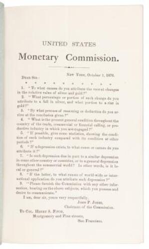 The Money Question: Contribution to the United States Monetary Commission