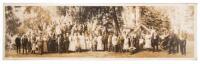 Panorama photograph of a German singing society in the woods of La Honda, San Mateo County, California