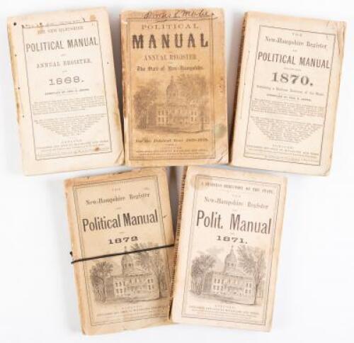 Five New Hampshire Political Manuals and Annual Registers 1868-1872