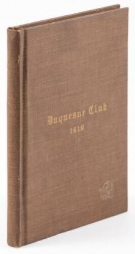 Charter and By-Laws of the Duquesne Club of Pittsburgh, Penn'a