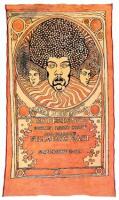 Jimi Hendrix banner with original artwork for the Fillmore East