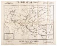 1927 Official Road Map El Paso Auto Club