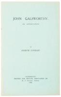 John Galsworthy. An Appreciation.