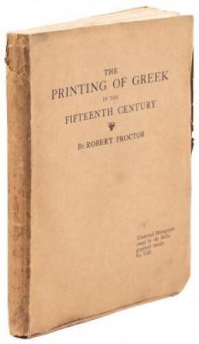 The Printing of Greek in the Fifteenth Century