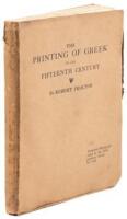 The Printing of Greek in the Fifteenth Century