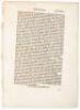 Original leaf from the Polycronicon, printed by William Caxton in 1482 at Westminster