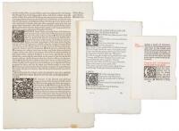 Three original leaves printed at the Kelmscott Press