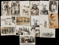 Sixteen postcards of Native Americans - including 15 real photograph postcards