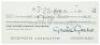 Check signed by Greta Garbo, made out to the New York Telephone Company for $34.30