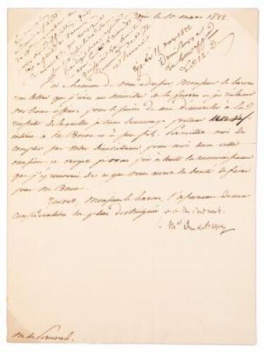 Letter from August de Marmont, Duc de Raguse, a recommendation for an officer