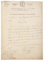 Document signed by Daure as chief commissary of the French expeditionary forces in Egypt