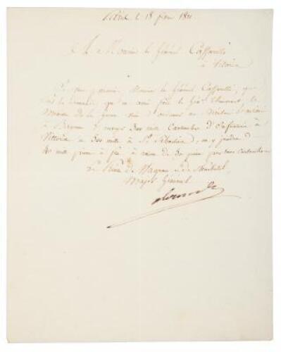 Letter from Major General Berthier to General Caffarelli, then in Spain