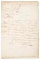 Letter from &Eacute;douard Mortier, Duke of Tr&eacute;vise, to Le Comte Dupont
