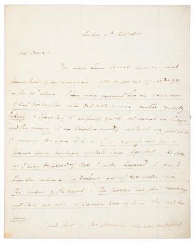 Letter from General Sir Thomas Picton, written to his agent in London following his arrival in Lisbon, Portugal, describing conditions there