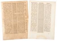 Two leaves from the Complutensian Polyglot Bible of Alcala