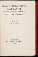 David Thompson's Narrative of His Explorations in Western America, 1784-1812