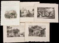 Collection of 82 engraved plates of Chinese scenes - 1 colored