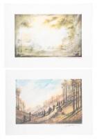 Three lithographs of Metropolitan Opera set designs