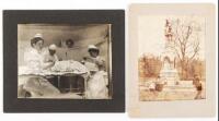 Operating Room with Surgeon, Assisting Nurse and Anesthetist [and] Ether Monument, Boston
