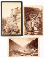 Cabinet card views of #1905 Silver Plume, #417 Cheyenne Falls and #634 Eroded Sandstones of Monument Park