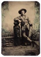 Tintype of Western Frontiersman posing with rifle