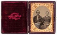 Tintype portrait of husband and wife