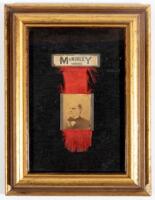 1896 Campaign Ribbon With McKinley Portrait Photograph