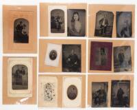 Collection of 14 Tintype Portraits of Gentlemen, Ladies or Children