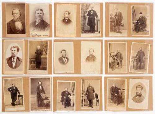 Collection of 28 Standing, Seated and Bust Portraits of Gentlemen with Various Posing Props