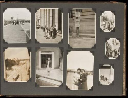 Photograph album containing over 300 photographs of Japan, taken by American tourists, including shots of the Imperial Hotel, designed by Frank Lloyd Wright